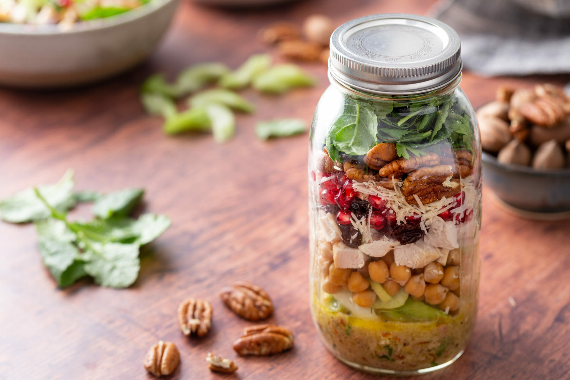 Pecan Chicken Salad in a Jar