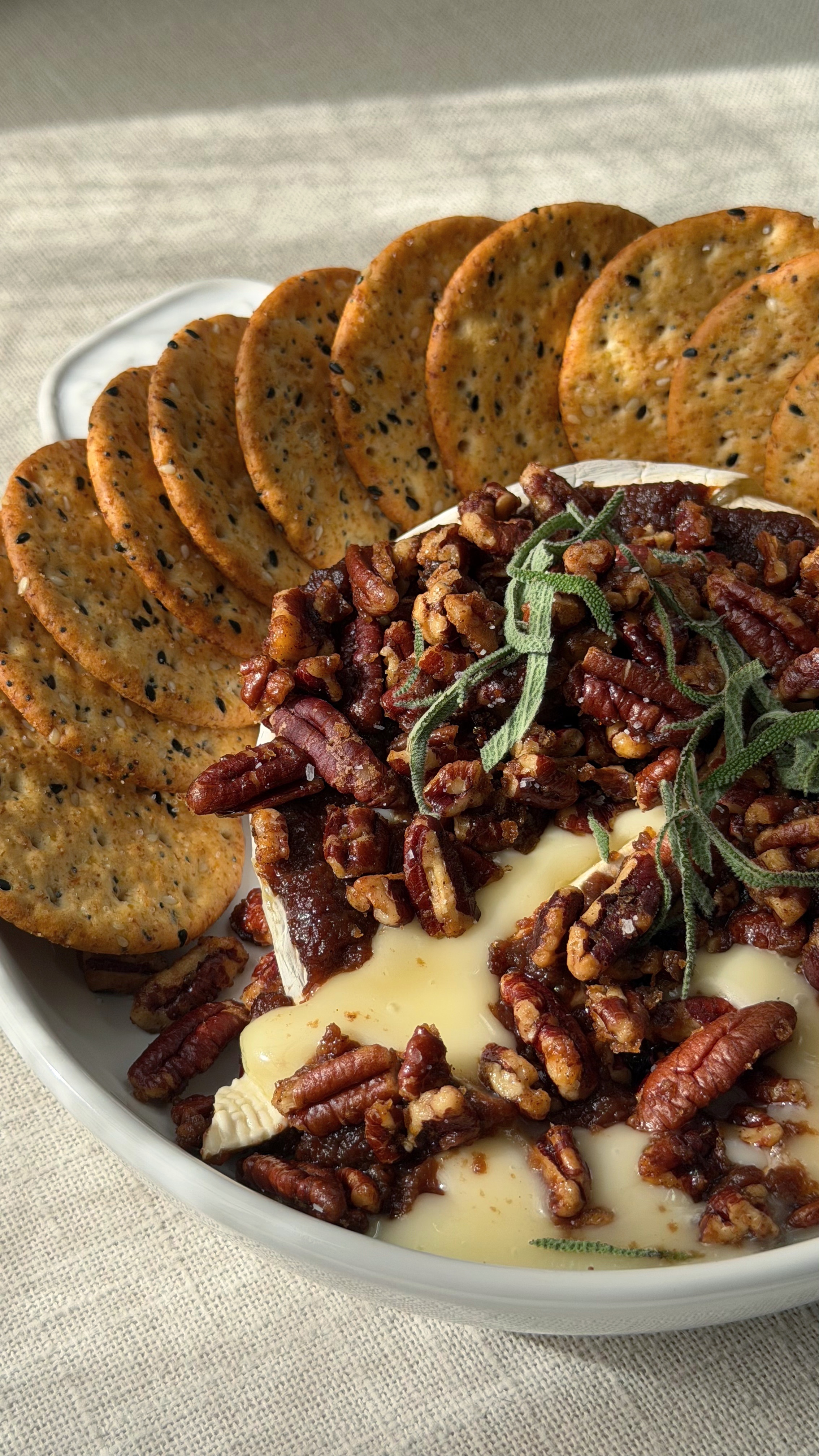 Baked Brie with Maple Spiced Pecans