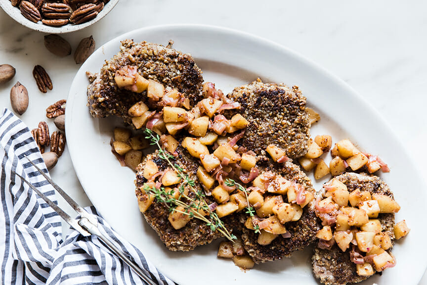 Pecan-Crusted Pork Chops with Apple Chutney