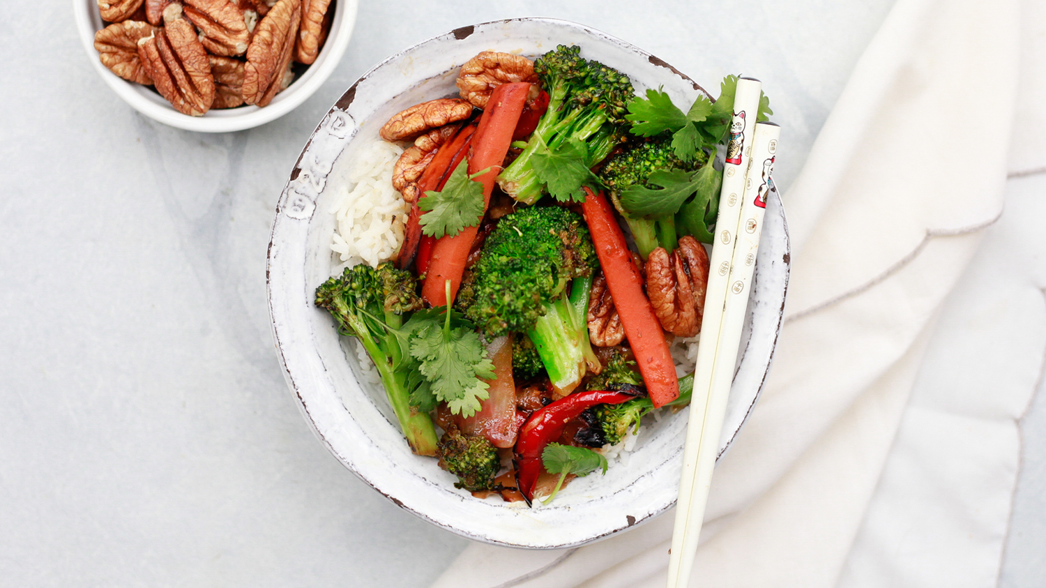 Vegetable Stir Fry with Pecans