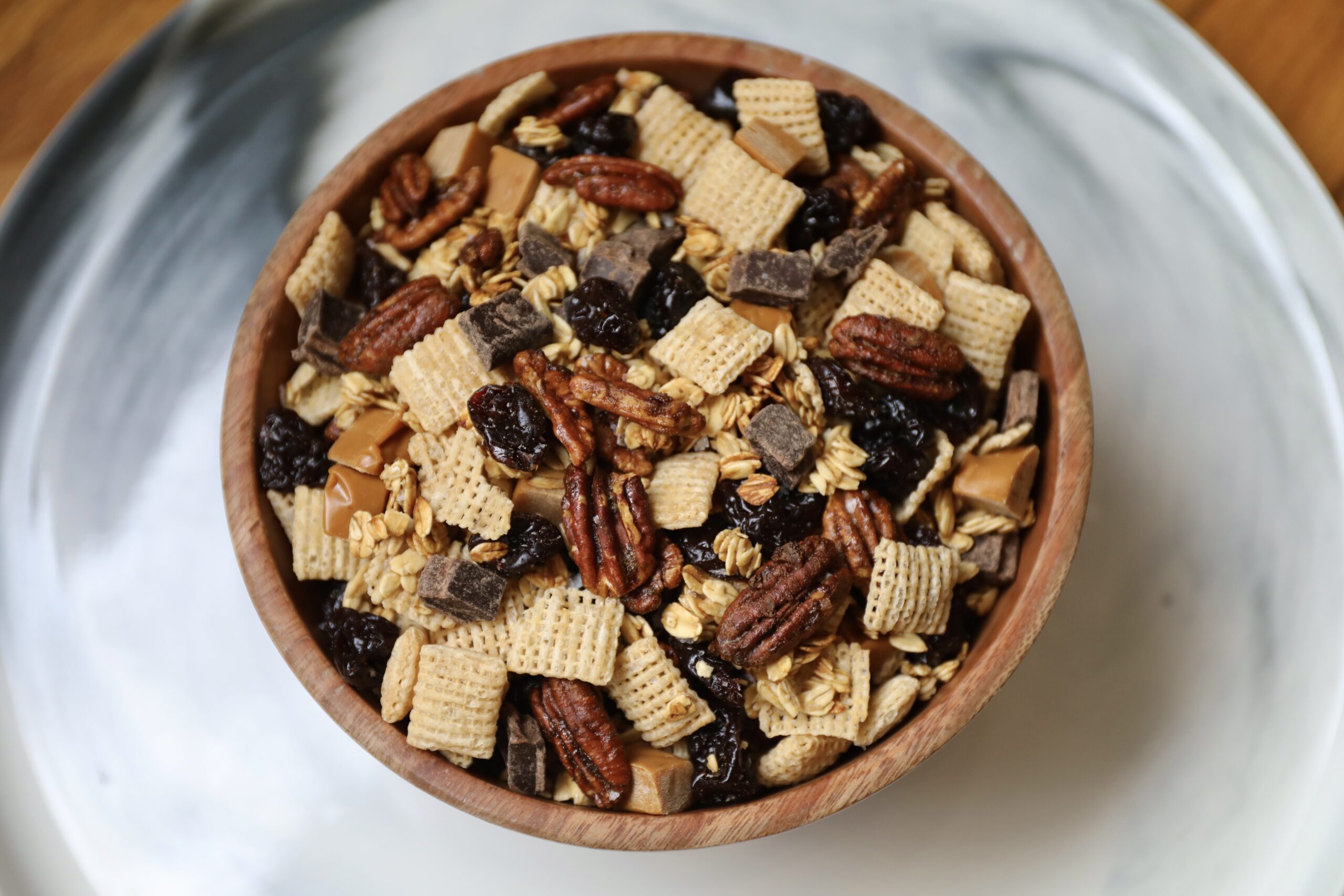 Salted Espresso, Chocolate & Caramel Pecan Snack Mix