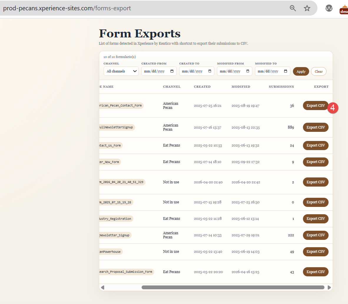 Forms export 4