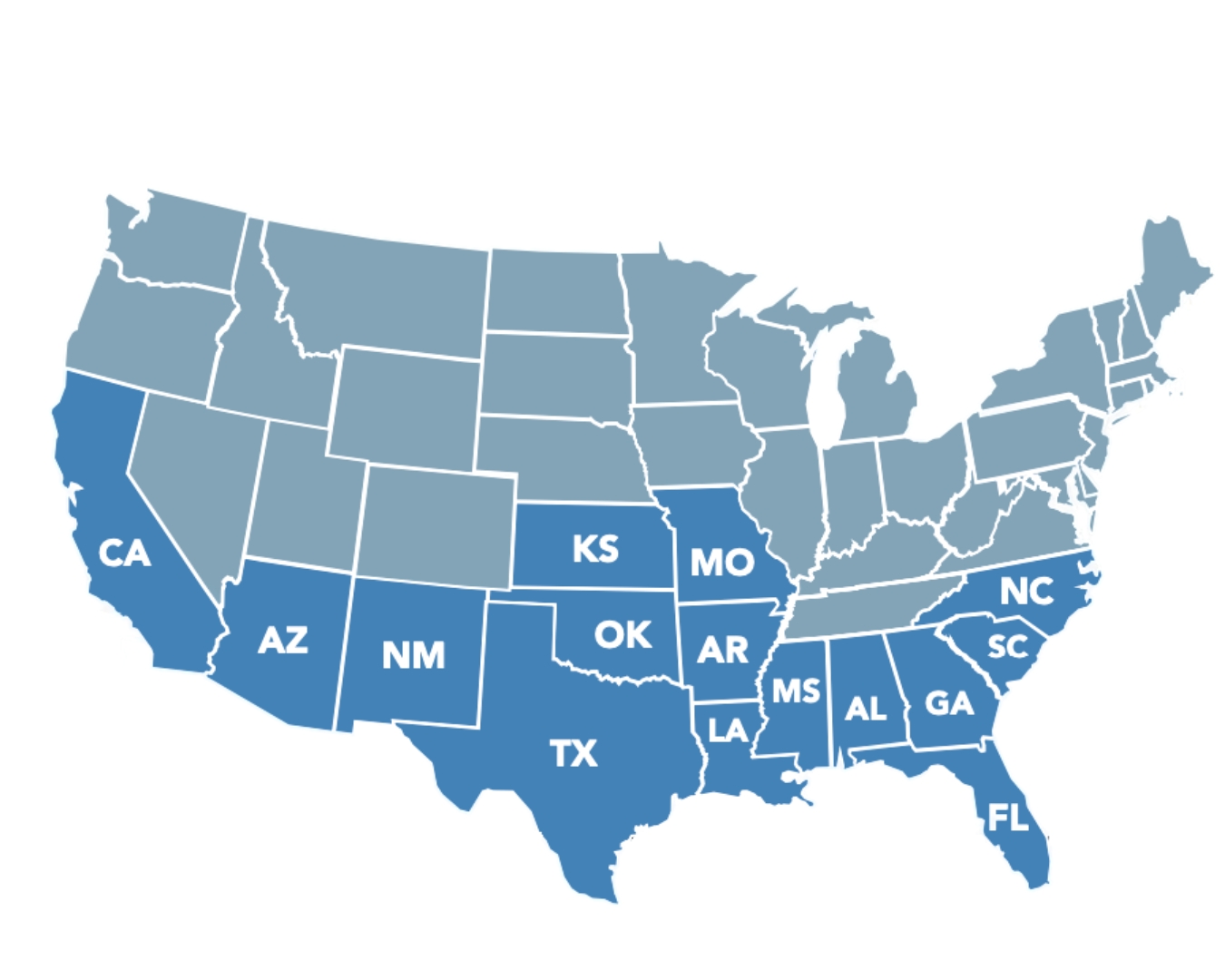 Map pecan states