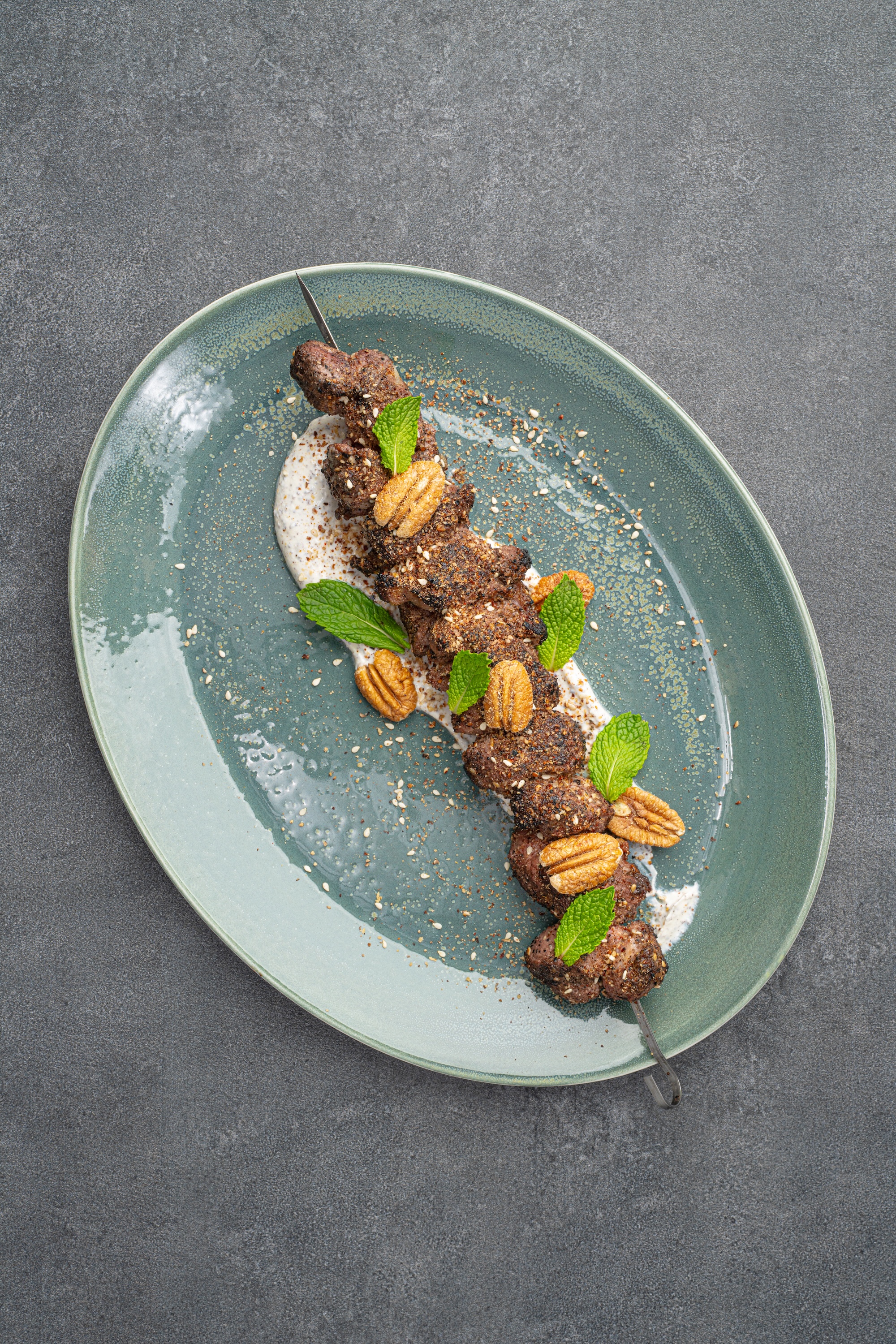 Pecan Lamb Dukkah Skewers