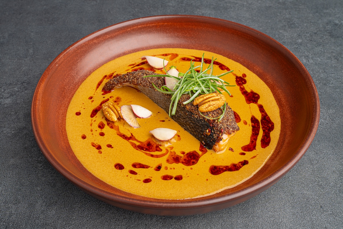 Pecan Crusted Salmon with Pecan Curry