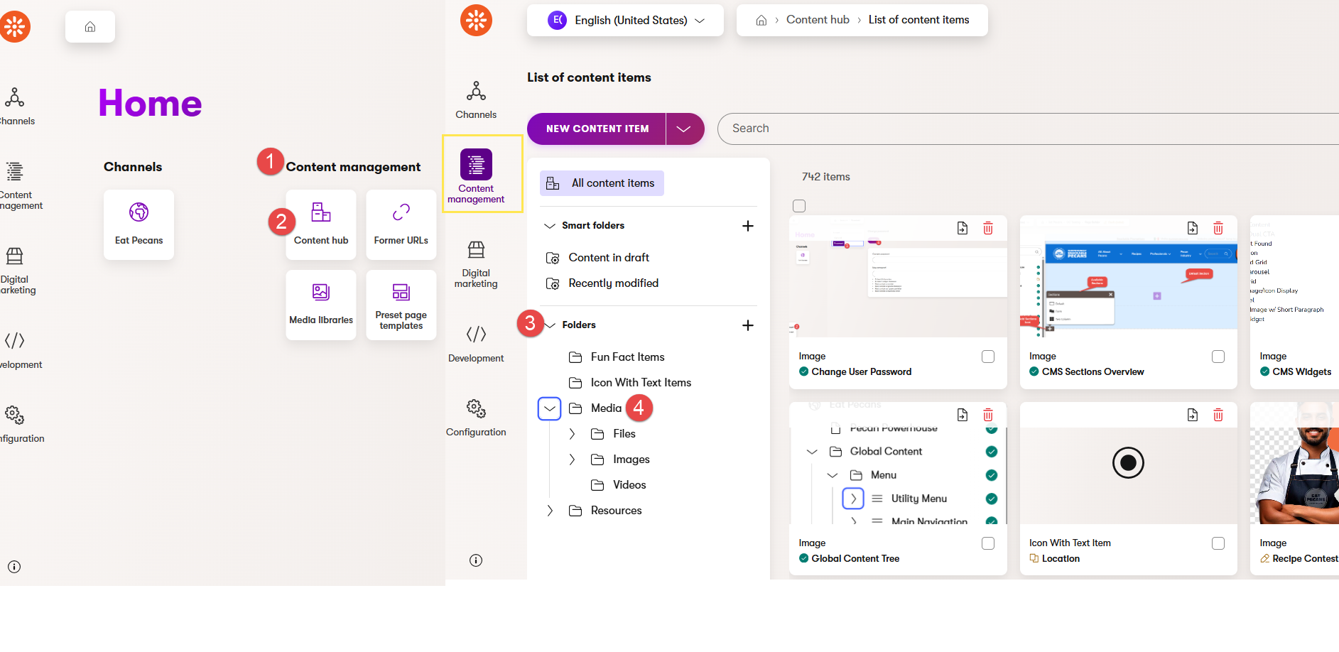 How to Navigate to Content Hub