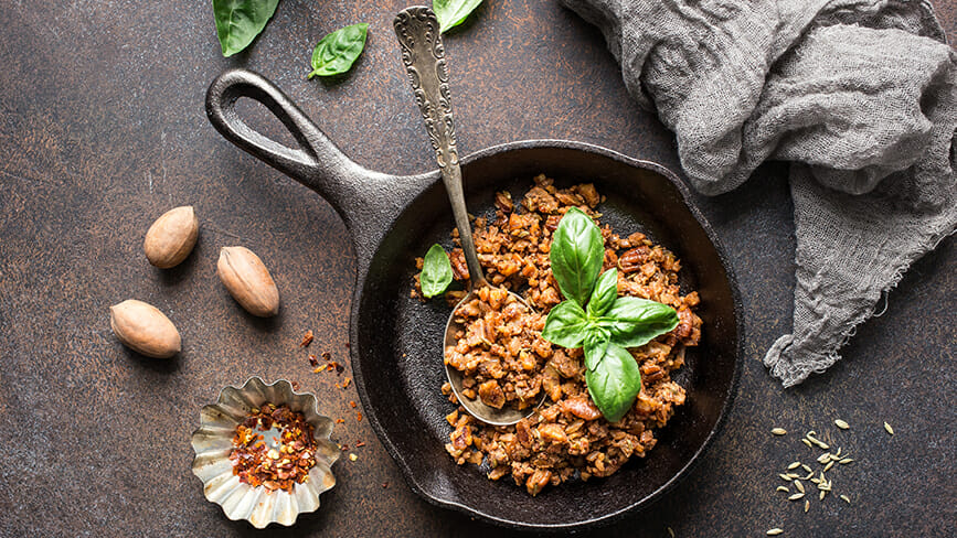 Spicy Pecan Italian “Sausage”