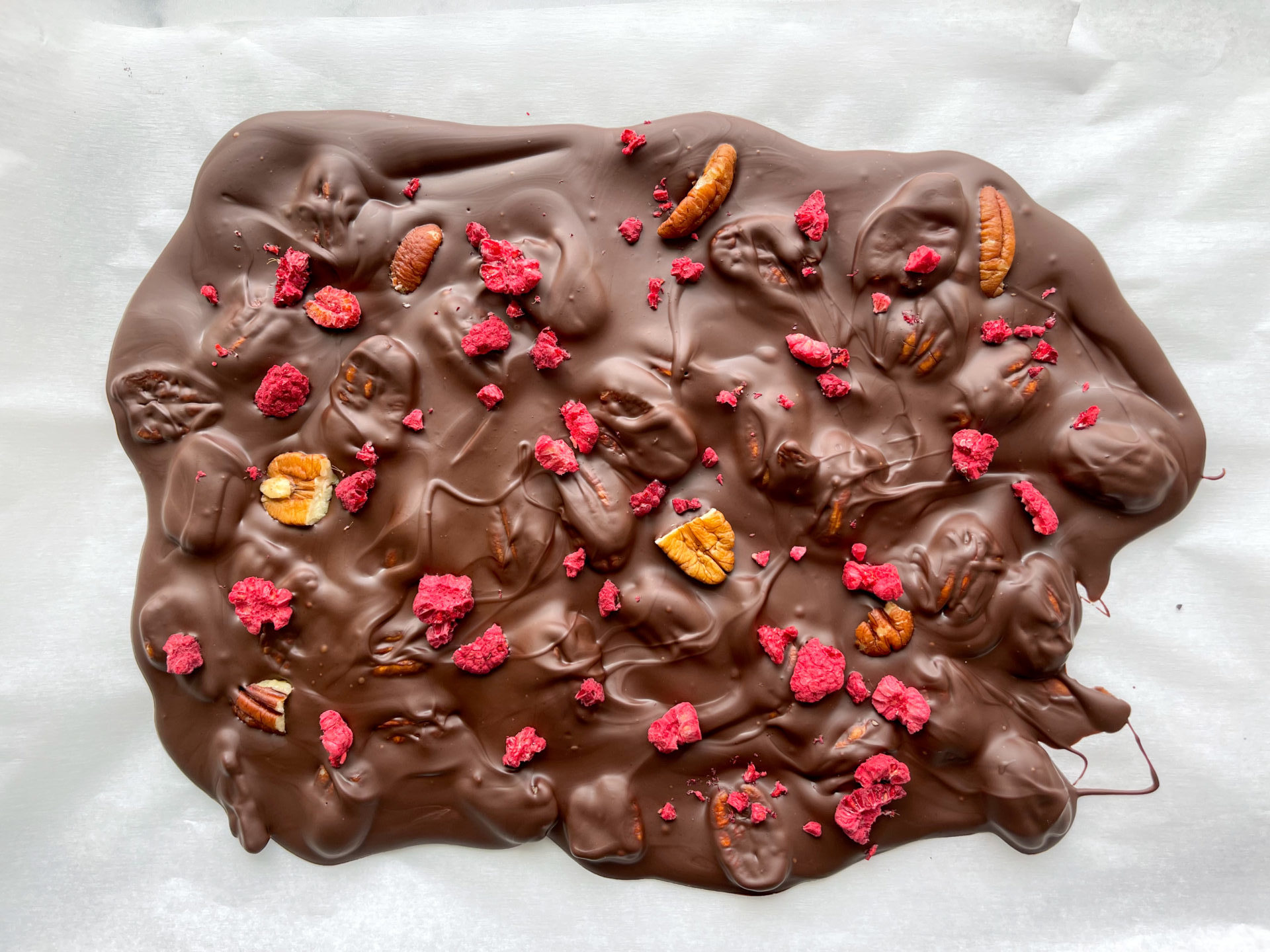 No-Bake Pecan and Raspberry Bark