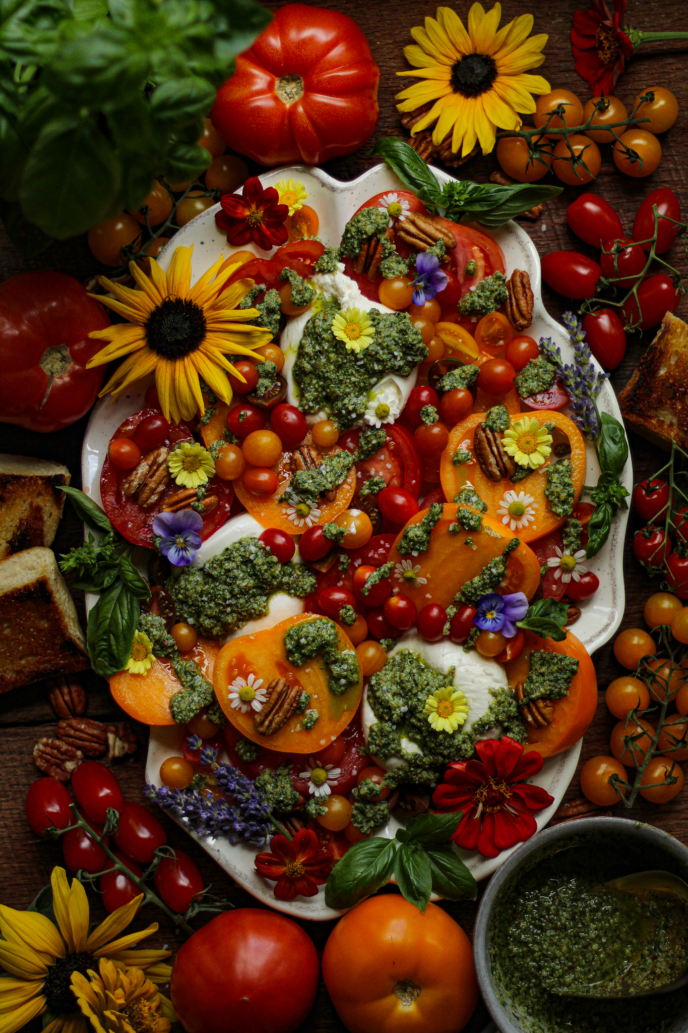 Pecan Pesto Caprese Dish Image
