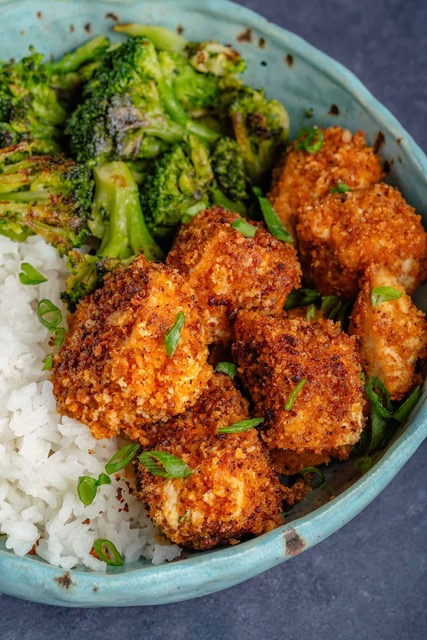Pecan Crusted Tofu Nuggets Recipe Dish