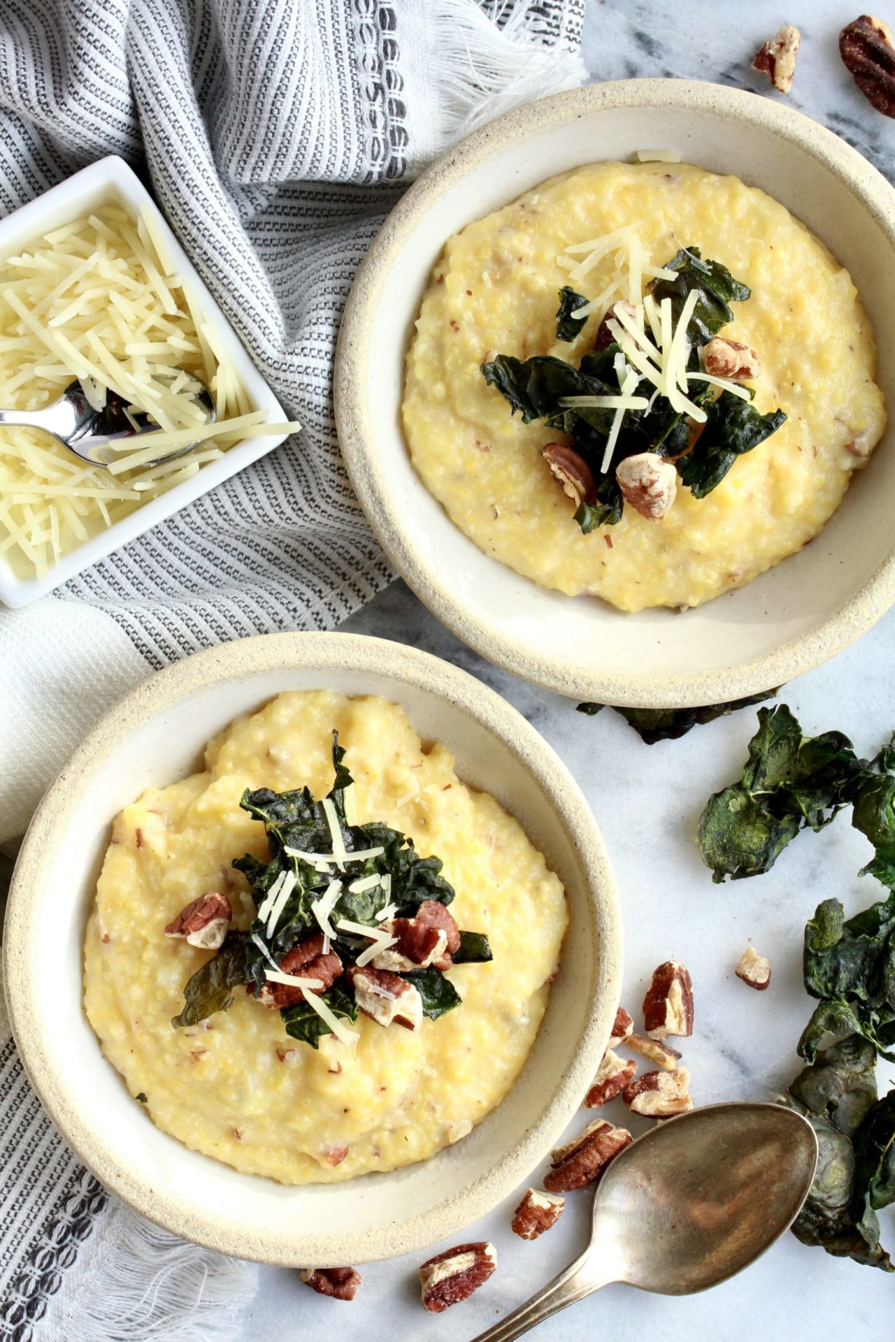 Pecan Polenta with Crispy Kale