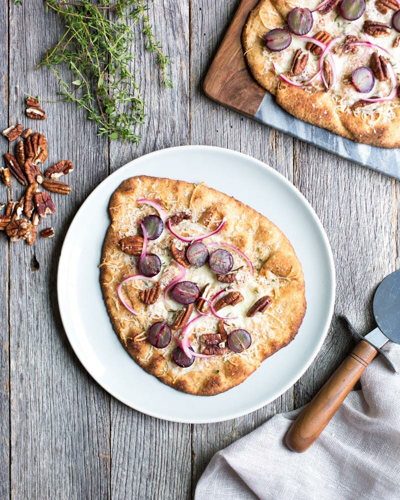 Pecan, Grape, and Pickled Onion Flatbread | American Pecan Promotion Board