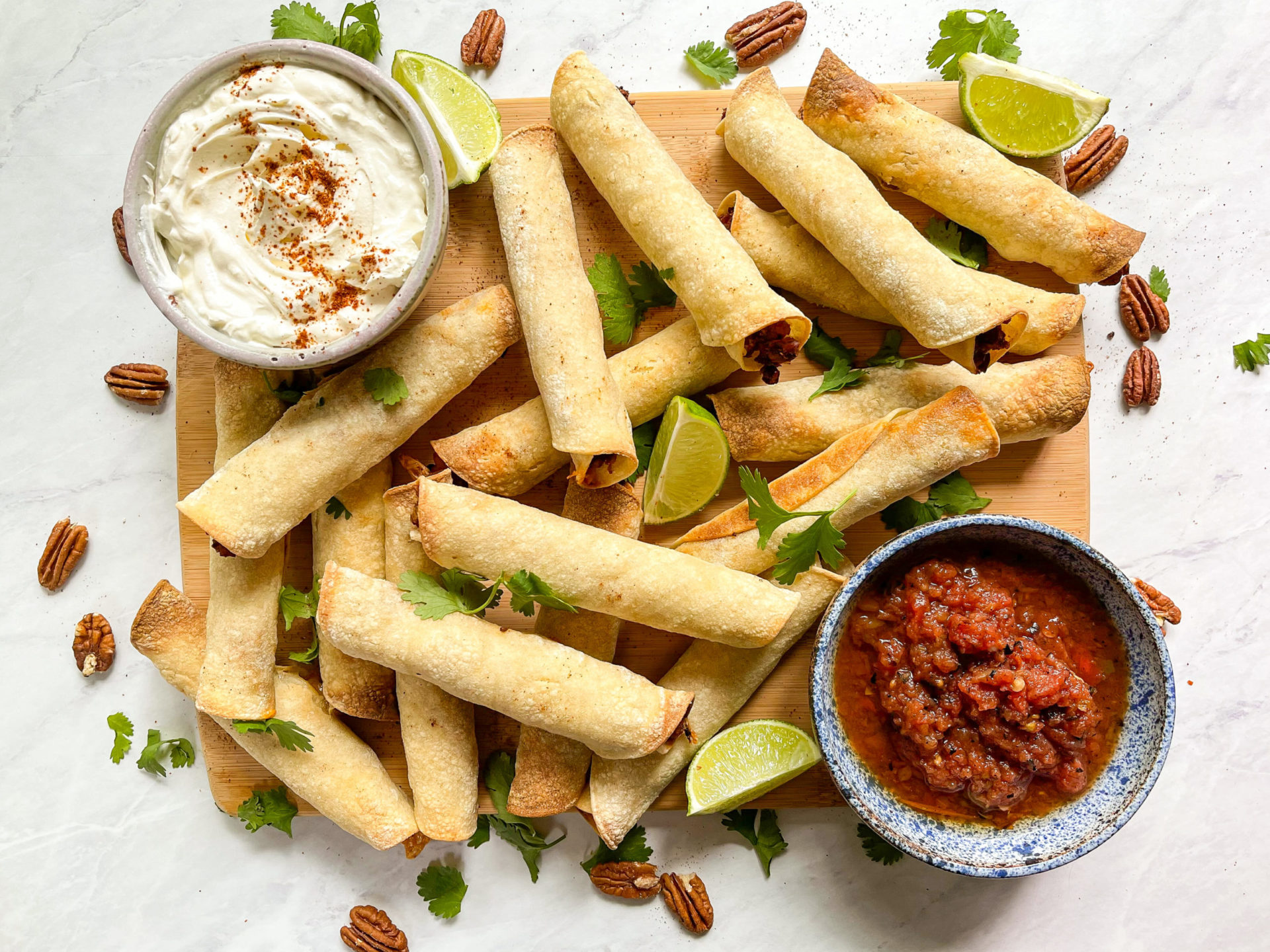 Vegetarian Spiced Pecan Taquitos | American Pecan Promotion Board