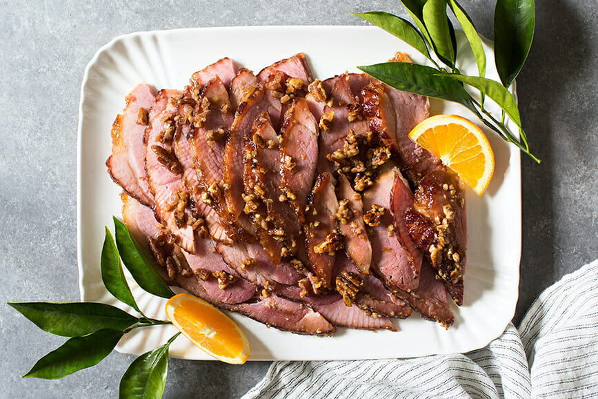 Pecan, Orange and Bourbon Glazed Ham | American Pecan Promotion Board