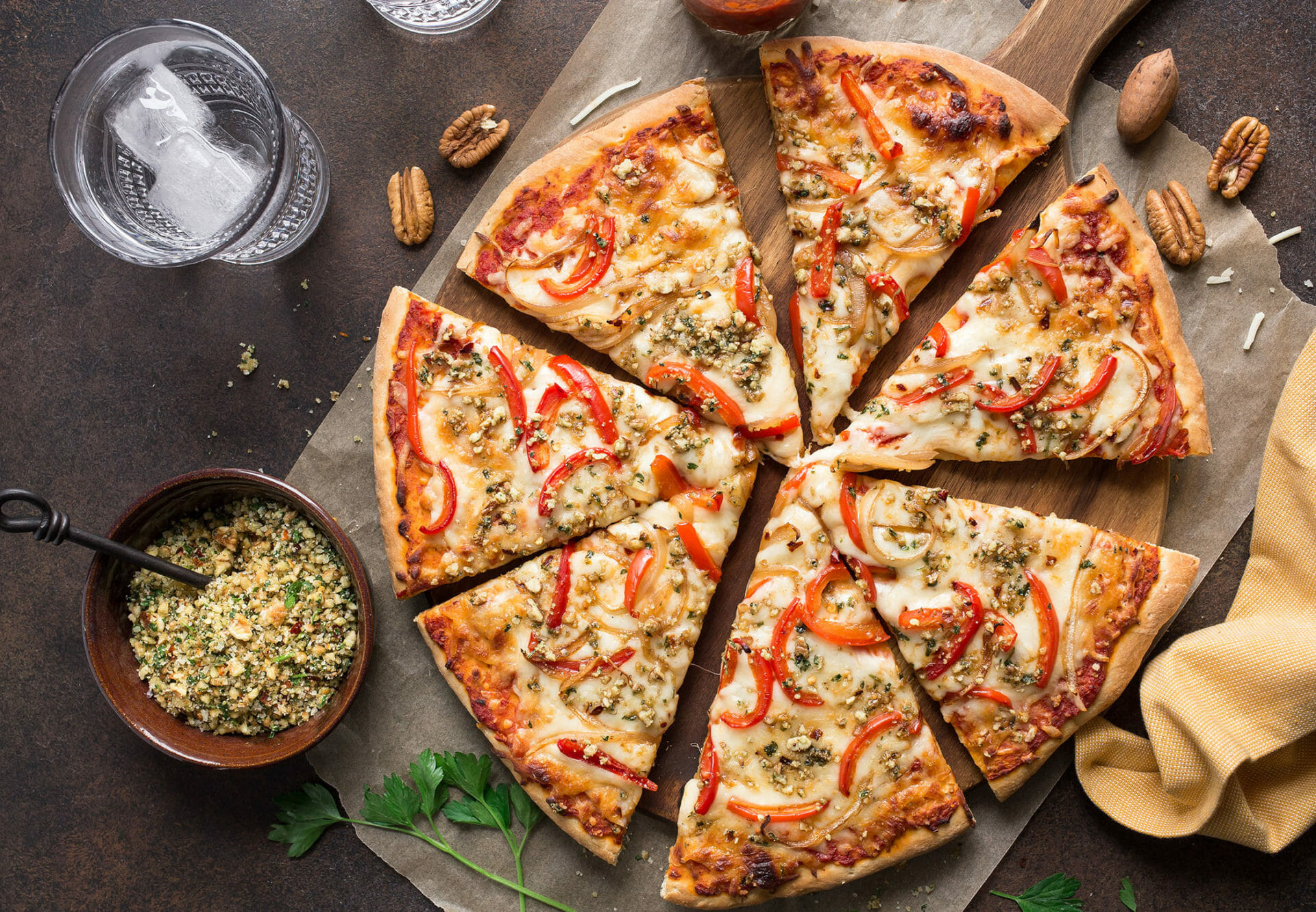 Pizza with Pecan Herb Topping | American Pecan Promotion Board
