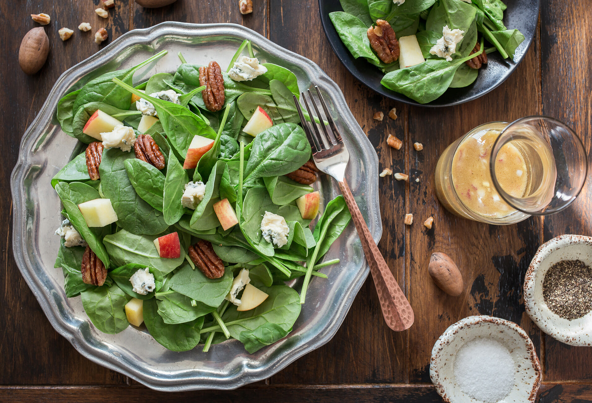 Spinach Salad with Maple Pecans, Apple and Blue Cheese | American Pecan Promotion Board
