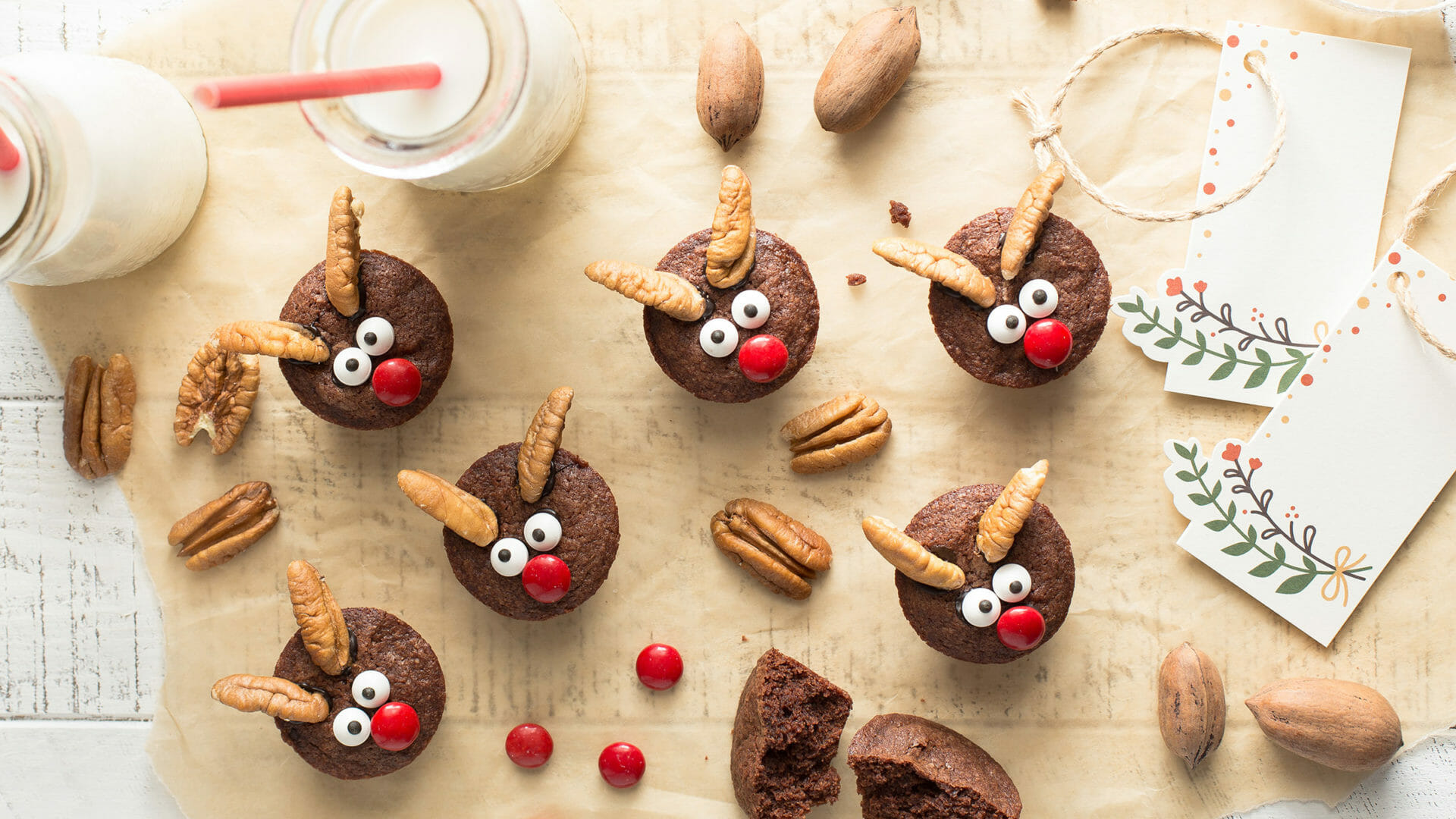 Reindeer Pecan Brownies | American Pecan Promotion Board